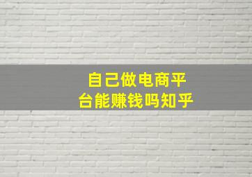 自己做电商平台能赚钱吗知乎