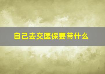 自己去交医保要带什么