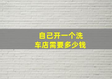 自己开一个洗车店需要多少钱