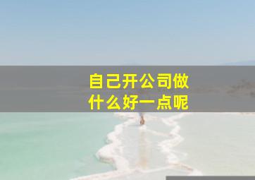 自己开公司做什么好一点呢