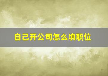 自己开公司怎么填职位