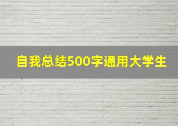 自我总结500字通用大学生