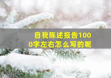 自我陈述报告1000字左右怎么写的呢