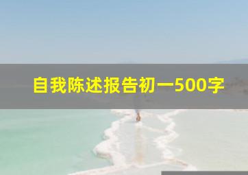 自我陈述报告初一500字