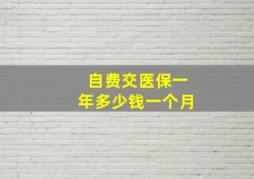 自费交医保一年多少钱一个月