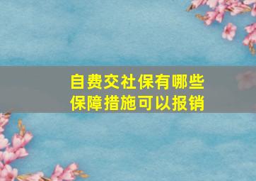 自费交社保有哪些保障措施可以报销