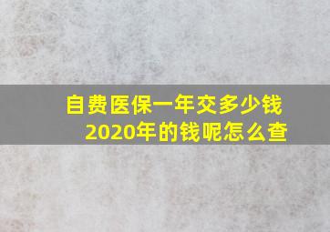 自费医保一年交多少钱2020年的钱呢怎么查