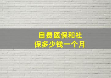 自费医保和社保多少钱一个月