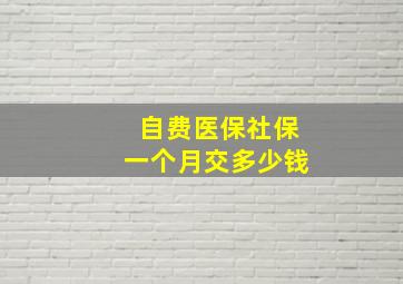 自费医保社保一个月交多少钱