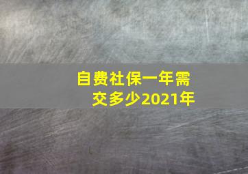 自费社保一年需交多少2021年