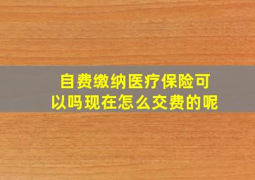 自费缴纳医疗保险可以吗现在怎么交费的呢