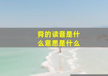 舜的读音是什么意思是什么