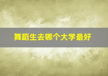 舞蹈生去哪个大学最好