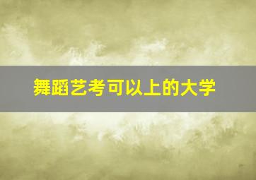 舞蹈艺考可以上的大学