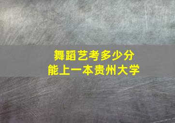 舞蹈艺考多少分能上一本贵州大学