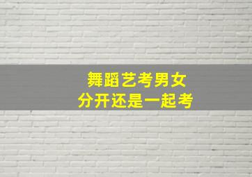 舞蹈艺考男女分开还是一起考