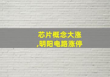 芯片概念大涨,明阳电路涨停