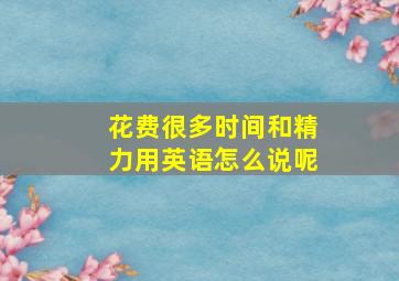 花费很多时间和精力用英语怎么说呢