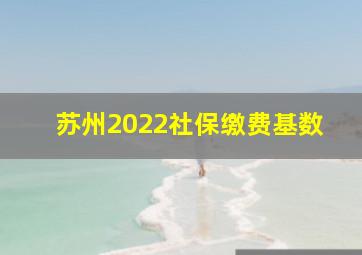 苏州2022社保缴费基数