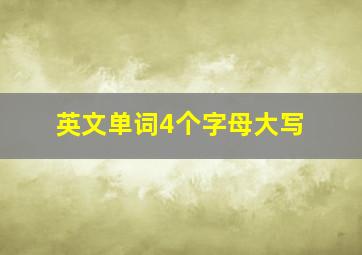 英文单词4个字母大写