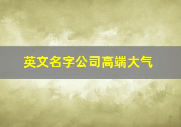 英文名字公司高端大气