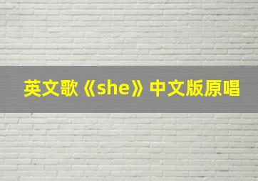 英文歌《she》中文版原唱