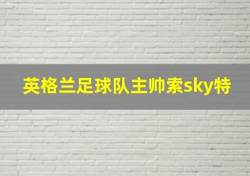 英格兰足球队主帅索sky特