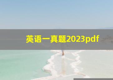 英语一真题2023pdf