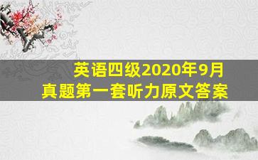 英语四级2020年9月真题第一套听力原文答案