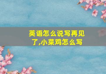 英语怎么说写再见了,小菜鸡怎么写