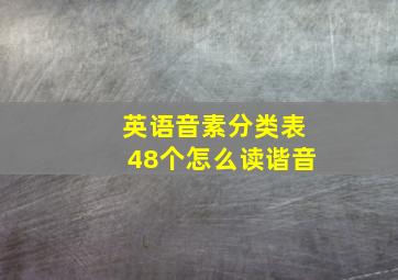 英语音素分类表48个怎么读谐音