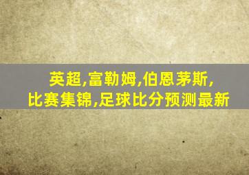 英超,富勒姆,伯恩茅斯,比赛集锦,足球比分预测最新