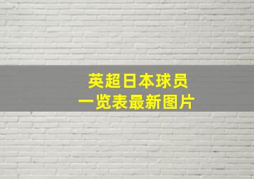 英超日本球员一览表最新图片