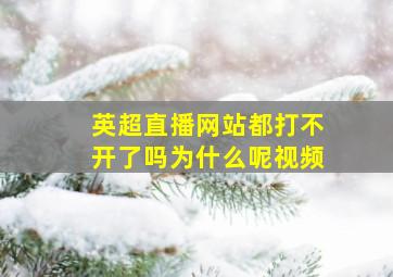 英超直播网站都打不开了吗为什么呢视频