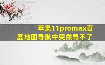 苹果11promax百度地图导航中突然导不了