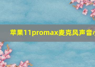 苹果11promax麦克风声音小