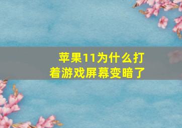 苹果11为什么打着游戏屏幕变暗了