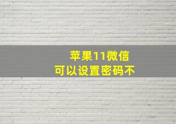 苹果11微信可以设置密码不