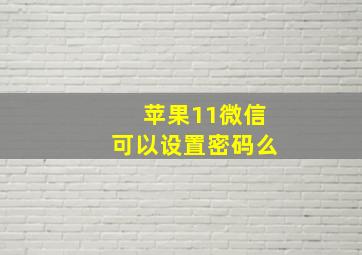 苹果11微信可以设置密码么