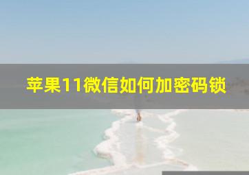 苹果11微信如何加密码锁