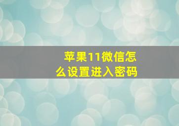 苹果11微信怎么设置进入密码