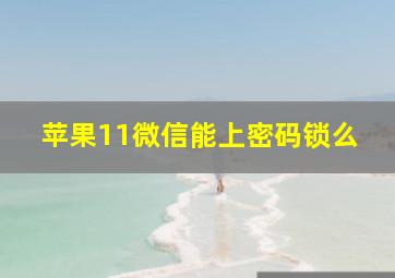 苹果11微信能上密码锁么