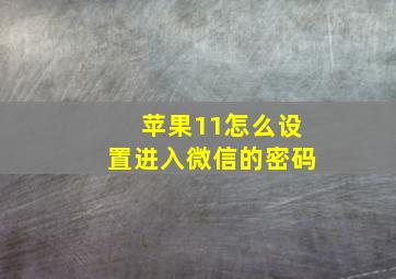 苹果11怎么设置进入微信的密码