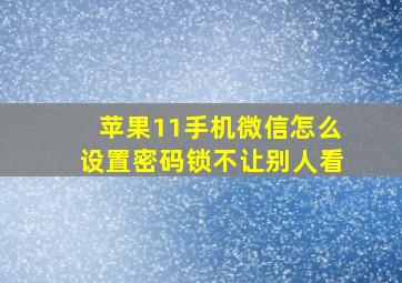 苹果11手机微信怎么设置密码锁不让别人看