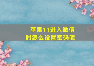 苹果11进入微信时怎么设置密码呢