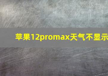 苹果12promax天气不显示