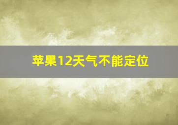 苹果12天气不能定位