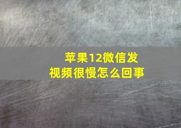 苹果12微信发视频很慢怎么回事