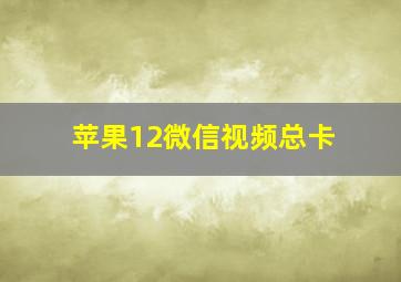 苹果12微信视频总卡