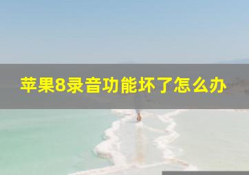 苹果8录音功能坏了怎么办